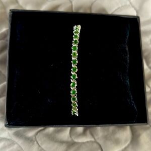Green Tennis Bracelet. 7”